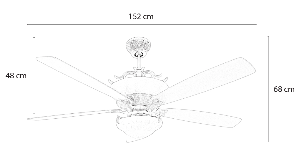 Kích thước quạt trần VILLA 60