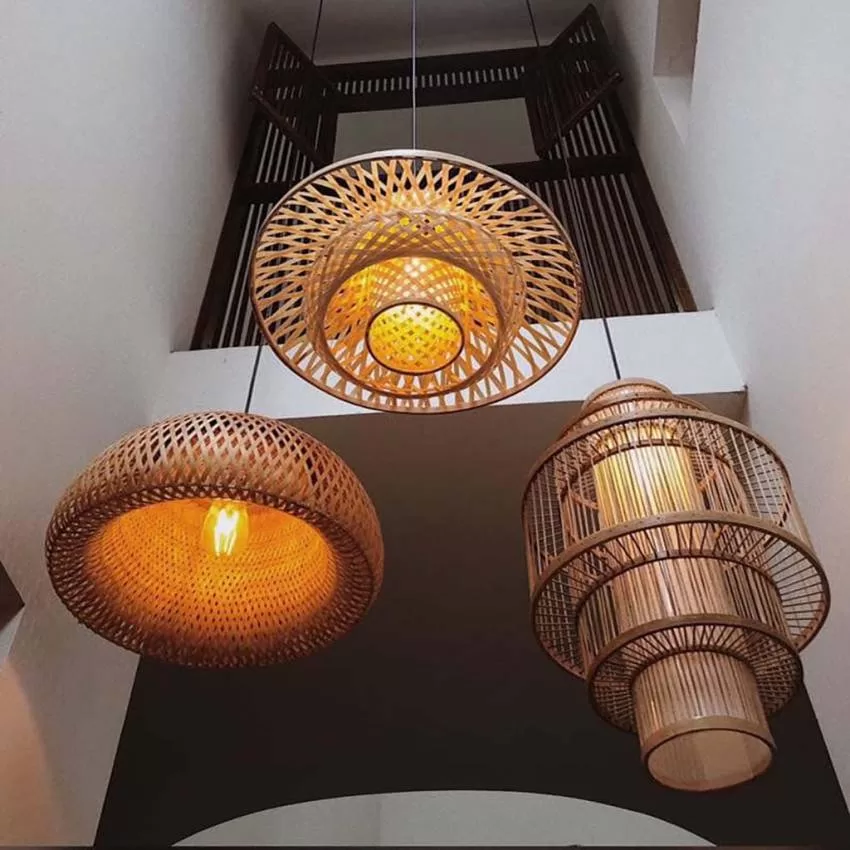 Ưu điểm vượt trội của đèn chùm mây tre