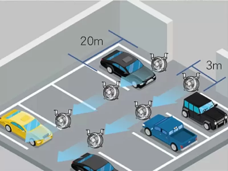Chống nóng cho bãi đỗ xe bằng quạt công nghiệp chất lượng