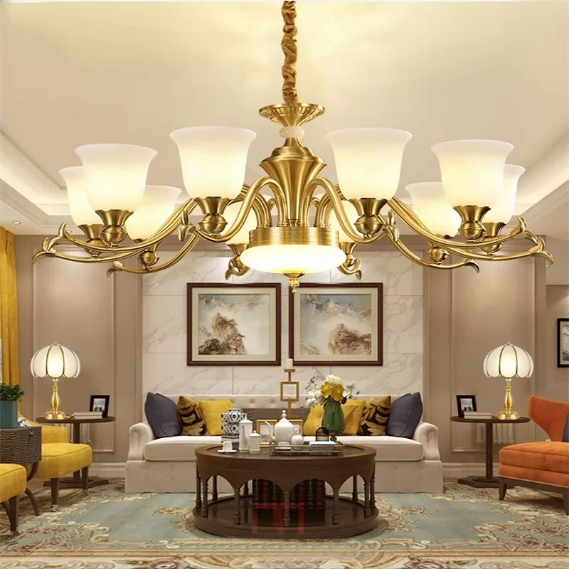 Mẫu đèn chùm đồng dạng tay nến cổ điển, lãng mạn