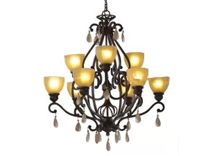 Đèn chùm pha lê 2 tầng phòng khách VU018609HA