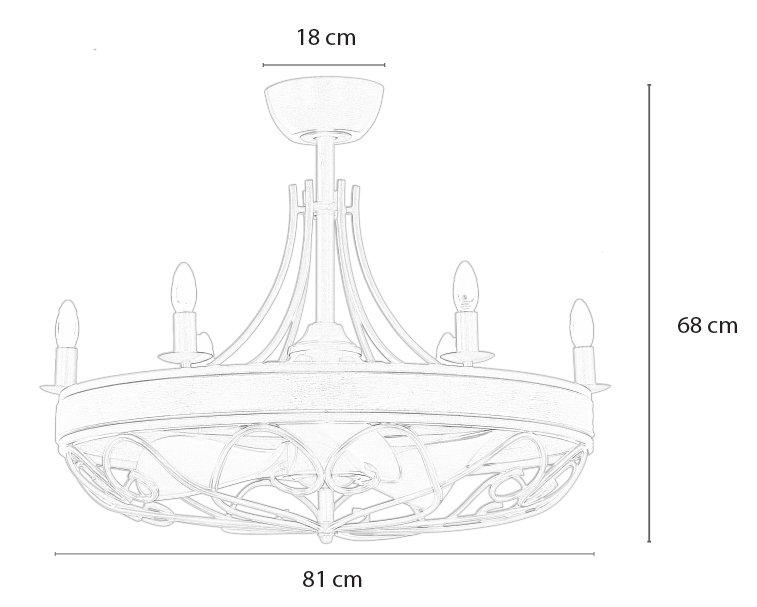 Kích thước tiêu chuẩn quạt đèn Palace