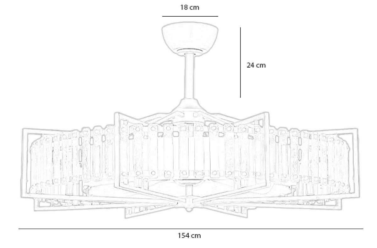 kich-thuoc-quat-bella Kích thước quạt trần pha lê Bella