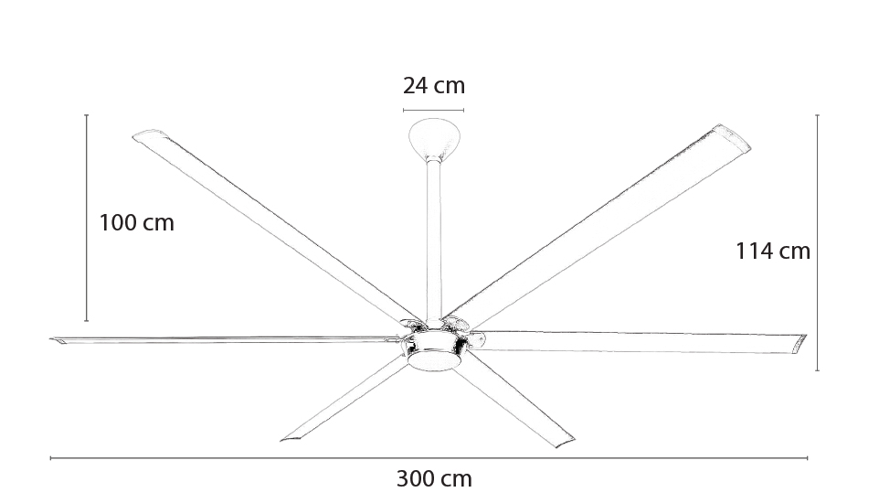 Kích thước quạt cánh lớn Storm