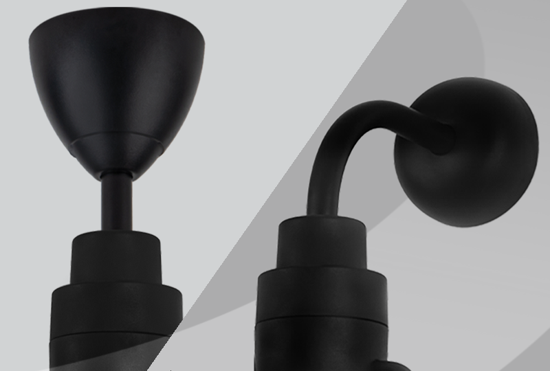 Được thiết kế để gắn kép trên tường và trần nhà, mang lại sự linh hoạt trong lắp đặt và sử dụng không gian.