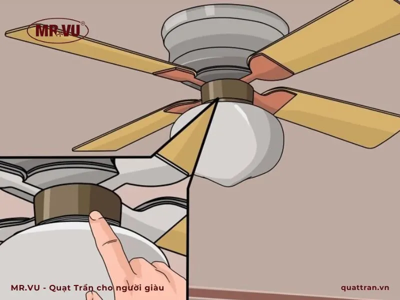 cách cân chỉnh cánh quạt trần