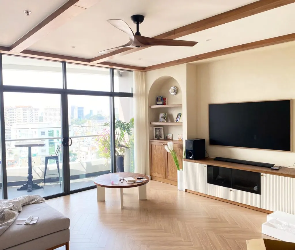 Quạt trần 3 cánh giả gỗ mới nhất 2024