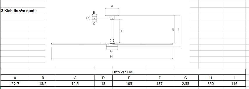 Quạt Trần Công Nghiệp Hvls 3.5m Quạt Trần Công Nghiệp Hvls 3.5m