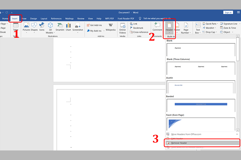 Hướng dẫn cách đánh số trang trong Word 2010, 2013, 2016, 2019 theo ý muốn đơn giản nhất cho bạn 40 Chọn Remove Header đối với số trang được đánh dấu ở đầu trang