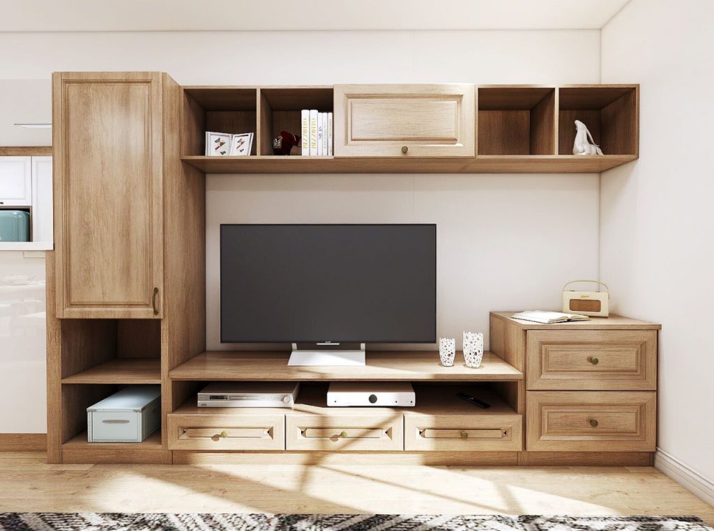 mẫu kệ tủ tivi phòng khách đa năng