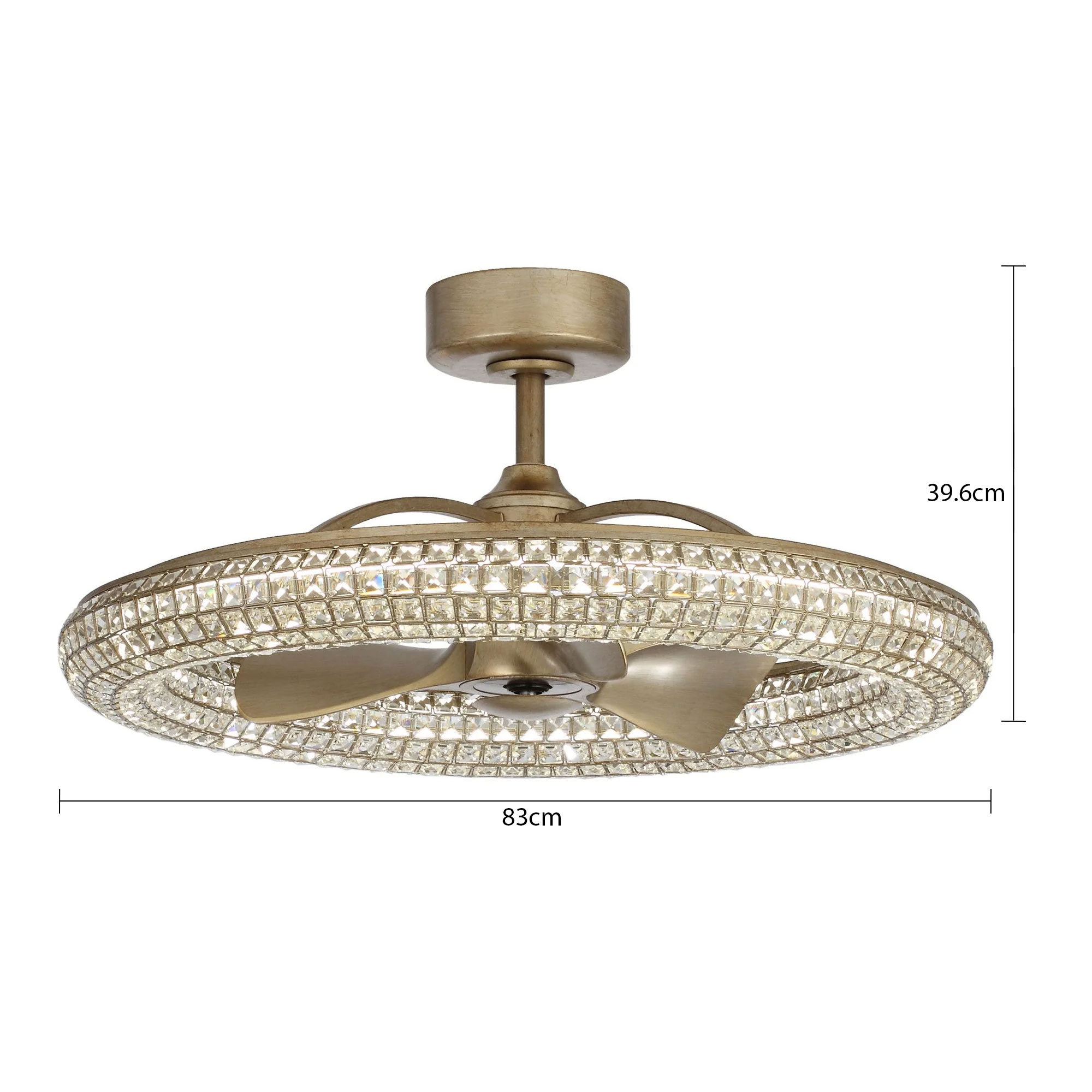 kich-thuoc-quat-tran-den-phale-elegan Kích thước khi lắp đặt hoàn thiện quạt trần đèn Pha lê Elegan