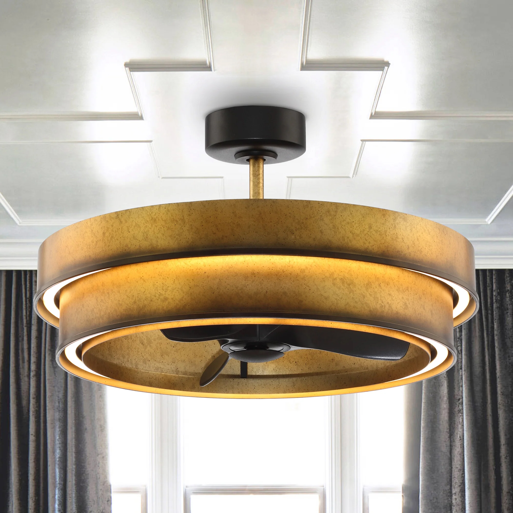 quat-den-chum-cage Quạt đèn chùm Cage thiết kế tinh xảo - sắc nết