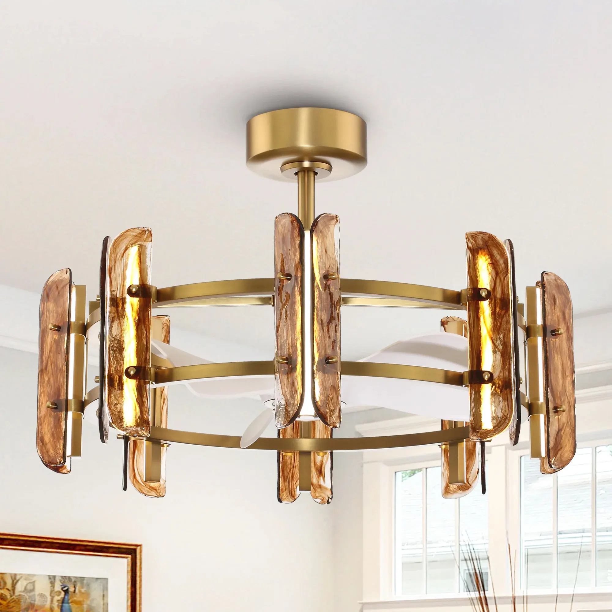 Quạt đèn chùm Glass - Sáng bừng không gian sống - Điểm nhấn nổi bật cho không gian phòng