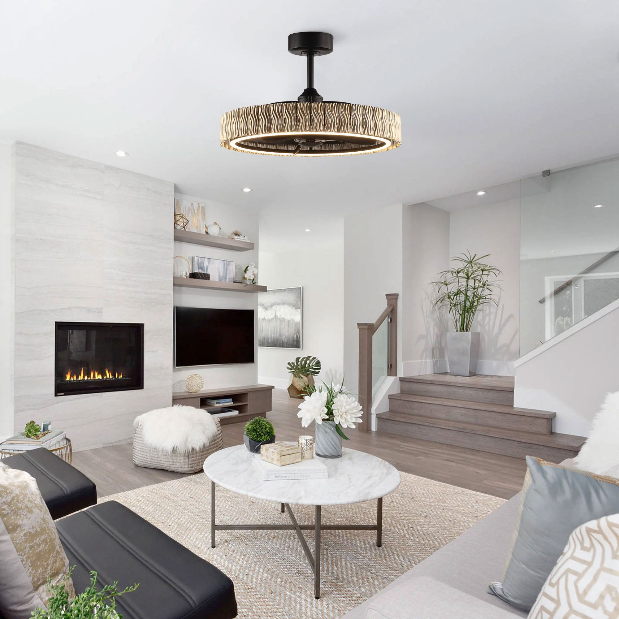 quat-wave-phong-khach Quạt đèn WAVE làm sáng bừng không gian phòng khách hiện đại